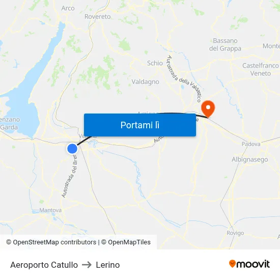 Aeroporto Catullo to Lerino map