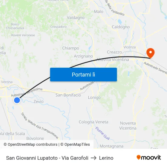 San Giovanni Lupatoto - Via Garofoli to Lerino map
