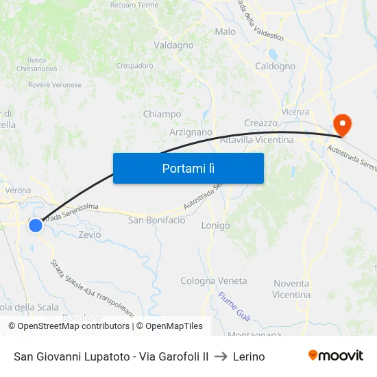 San Giovanni Lupatoto - Via Garofoli II to Lerino map