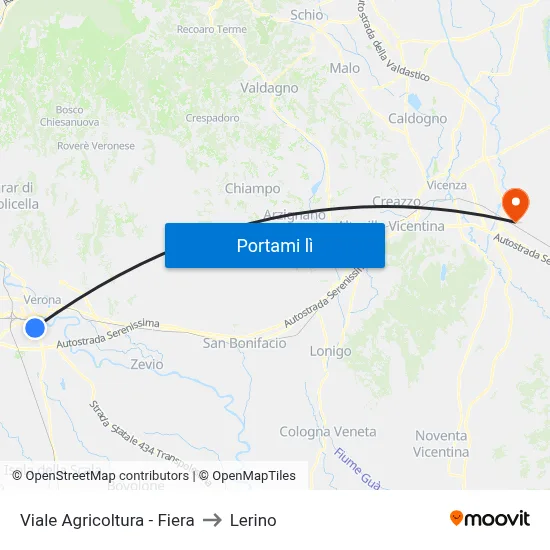 Viale Agricoltura - Fiera to Lerino map