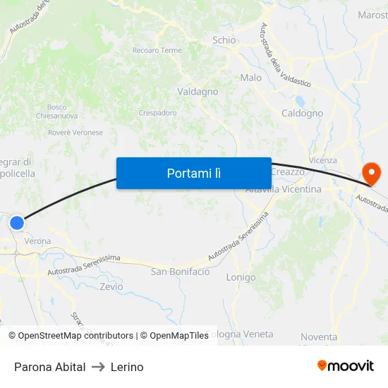 Parona Abital to Lerino map