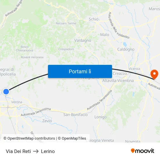 Via Dei Reti to Lerino map