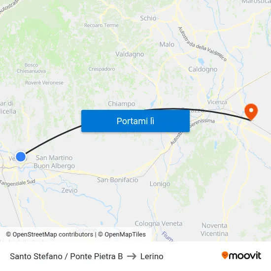 Santo Stefano / Ponte Pietra B to Lerino map