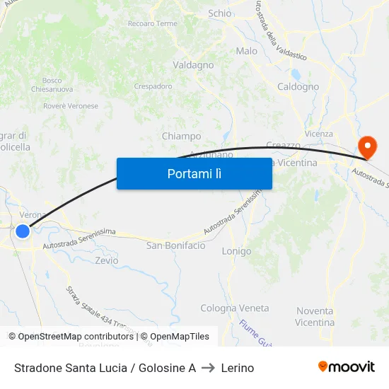 Stradone Santa Lucia / Golosine A to Lerino map