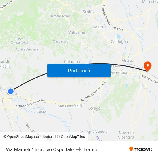 Via Mameli / Incrocio Ospedale to Lerino map