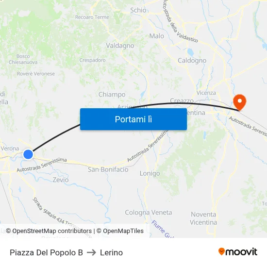 Piazza Del Popolo B to Lerino map