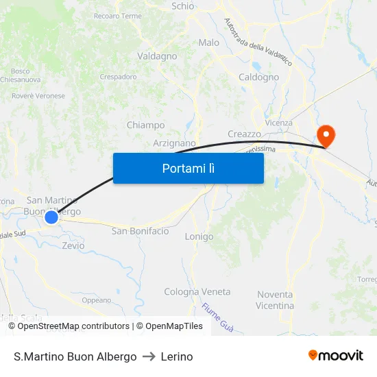 S.Martino Buon Albergo to Lerino map