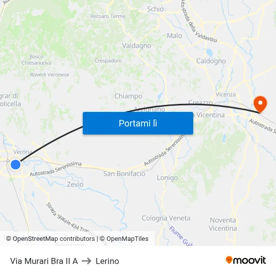 Via Murari Bra II A to Lerino map