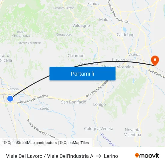 Viale Del Lavoro / Viale Dell'Industria A to Lerino map