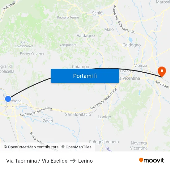 Via Taormina / Via Euclide to Lerino map