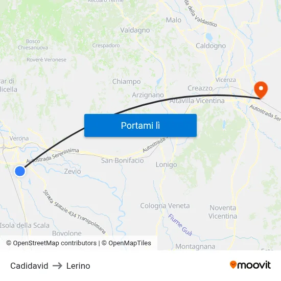 Cadidavid to Lerino map