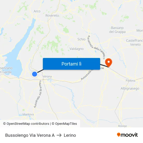 Bussolengo Via Verona A to Lerino map