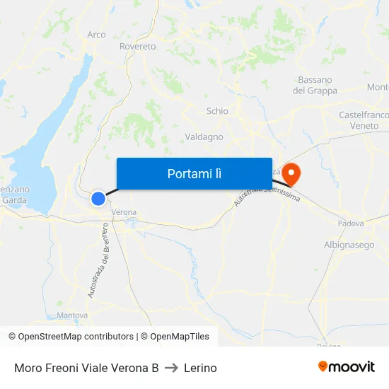 Moro Freoni Viale Verona B to Lerino map