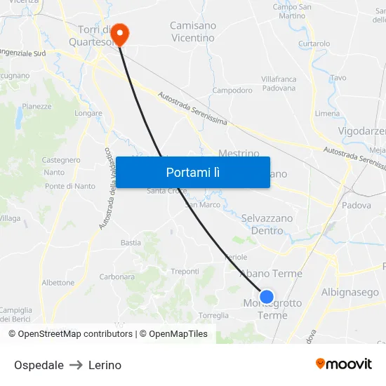Ospedale to Lerino map