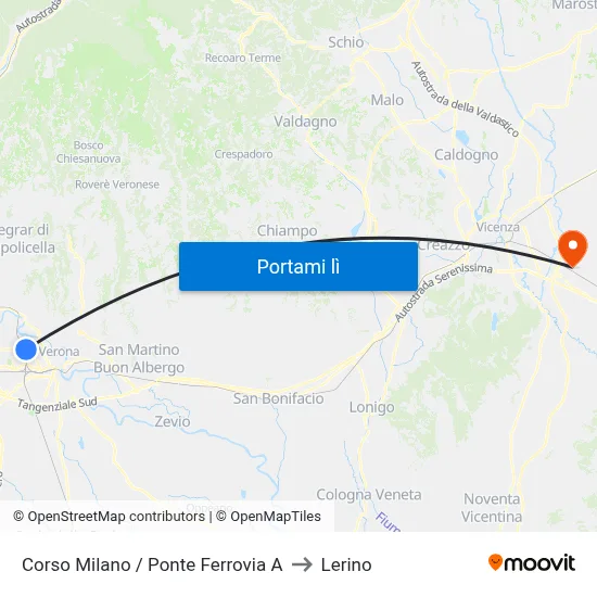 Corso Milano / Ponte Ferrovia A to Lerino map