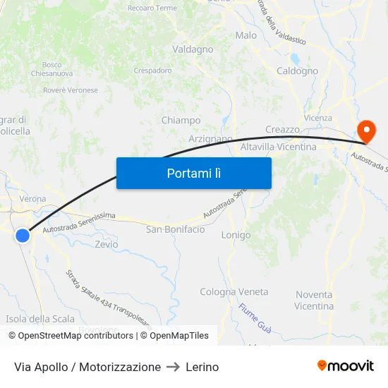 Via Apollo / Motorizzazione to Lerino map