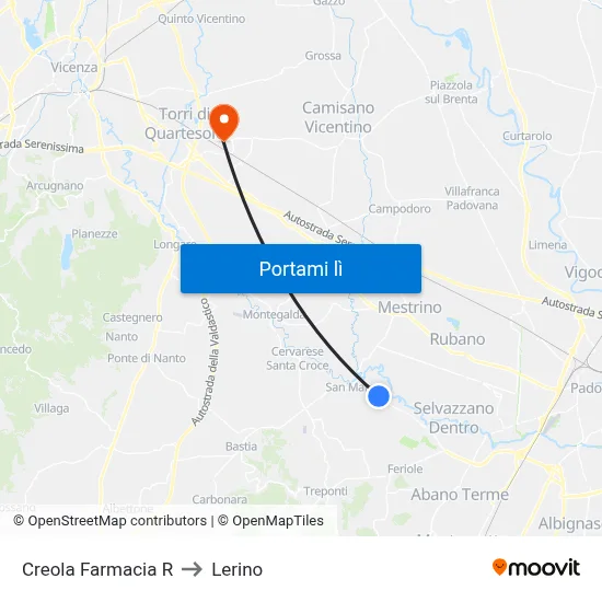 Creola Farmacia R to Lerino map