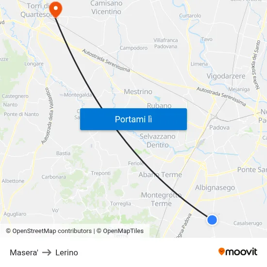 Masera' to Lerino map