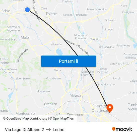 Via Lago Di Albano 2 to Lerino map