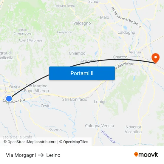 Via Morgagni to Lerino map