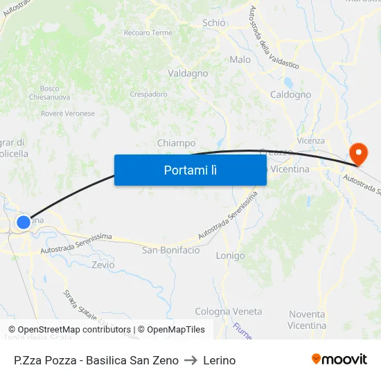 P.Zza Pozza - Basilica San Zeno to Lerino map