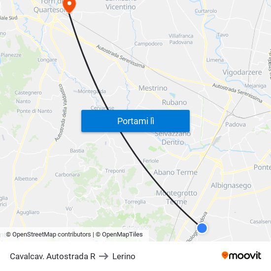 Cavalcav. Autostrada R to Lerino map