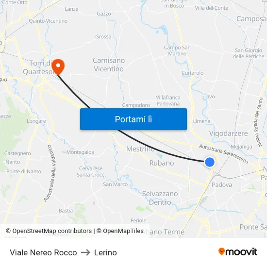 Viale Nereo Rocco to Lerino map