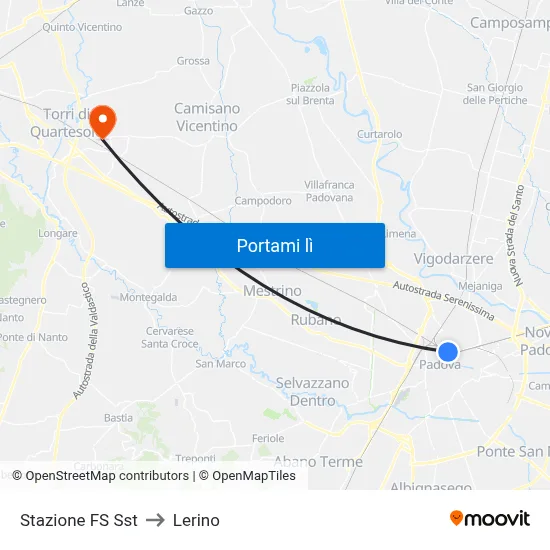 Stazione FS Sst to Lerino map