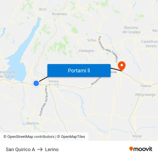 San Quirico A to Lerino map