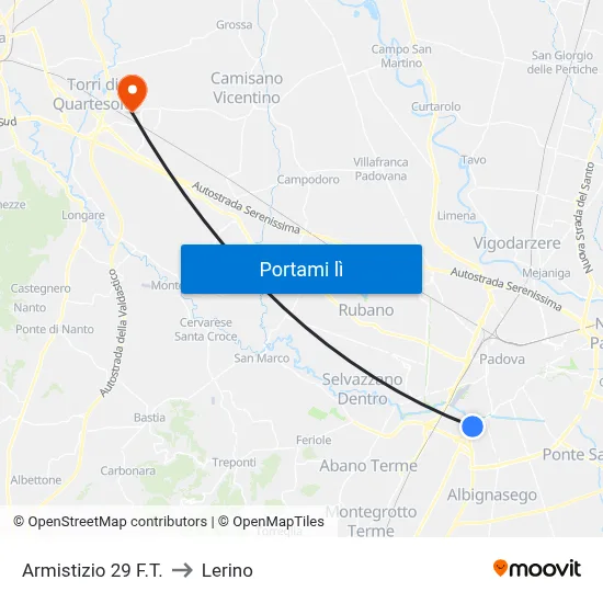 Armistizio 29 F.T. to Lerino map