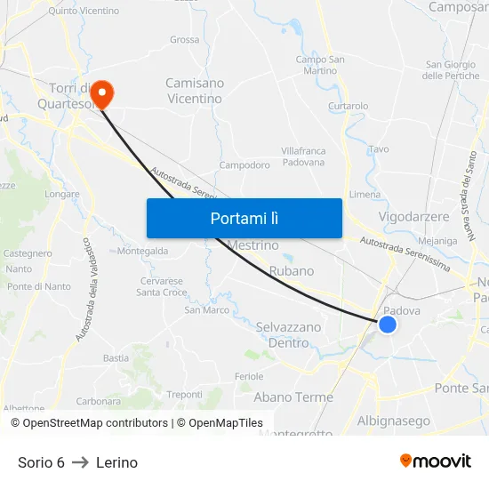 Sorio 6 to Lerino map