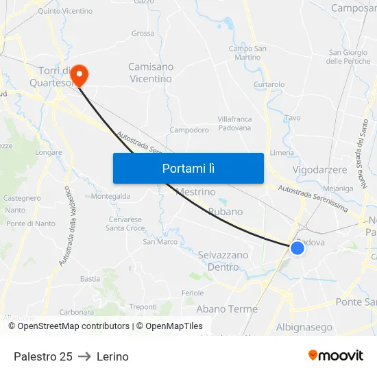 Palestro 25 to Lerino map