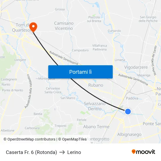 Caserta Fr. 6 (Rotonda) to Lerino map
