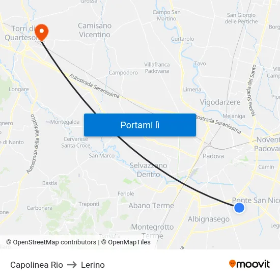 Capolinea Rio to Lerino map
