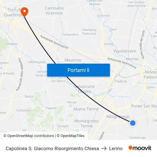 Capolinea S. Giacomo Risorgimento Chiesa to Lerino map