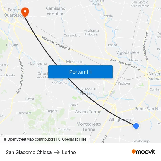 San Giacomo Chiesa to Lerino map