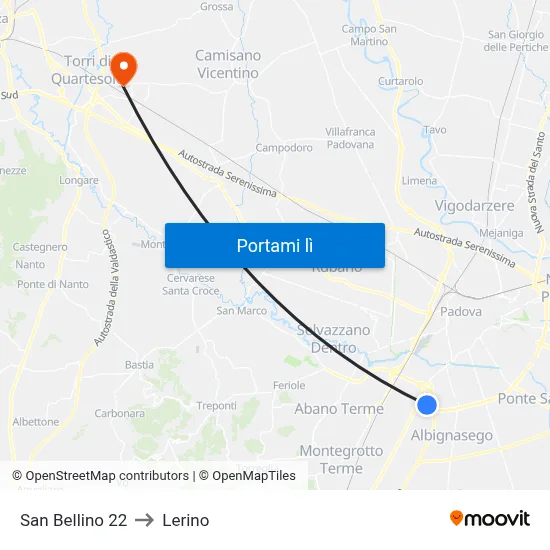 San Bellino 22 to Lerino map