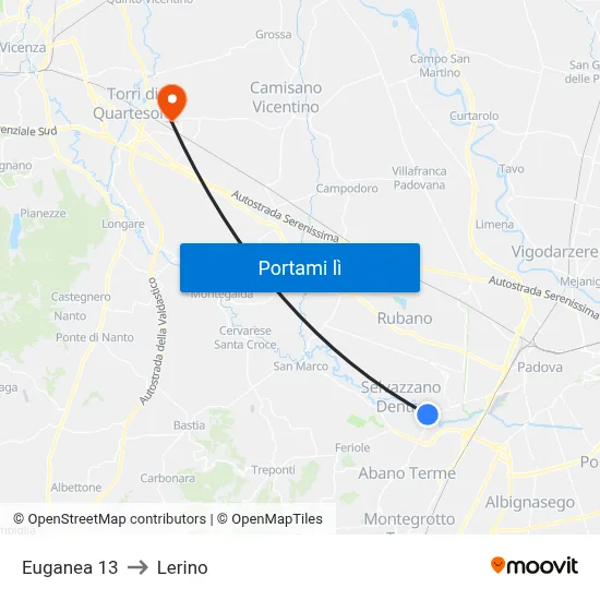 Euganea 13 to Lerino map