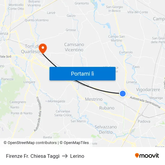 Firenze Fr. Chiesa Taggì to Lerino map