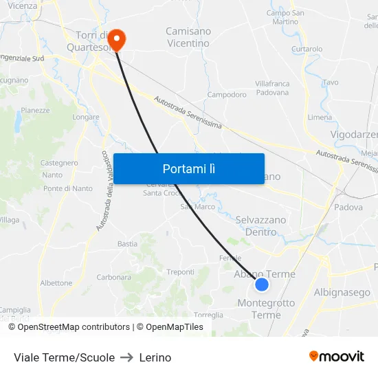 Viale Terme/Scuole to Lerino map