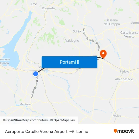 Aeroporto Catullo Verona Airport to Lerino map