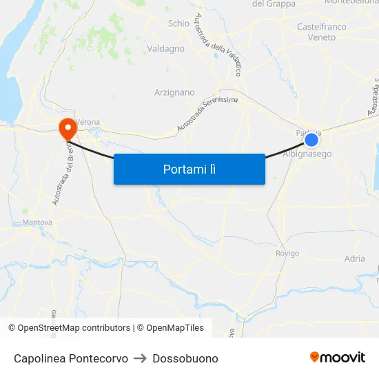 Capolinea Pontecorvo to Dossobuono map