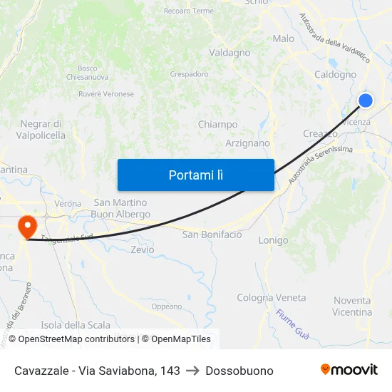 Cavazzale - Via Saviabona, 143 to Dossobuono map