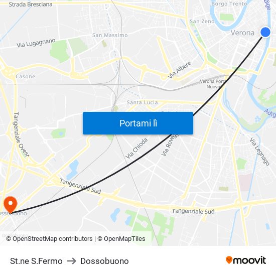 St.ne S.Fermo to Dossobuono map