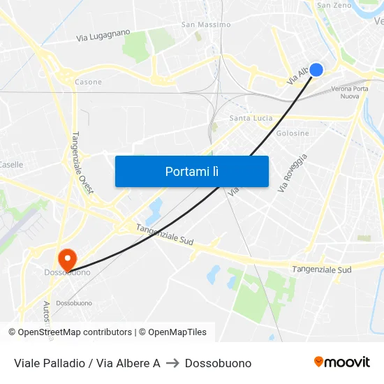 Viale Palladio / Via Albere A to Dossobuono map