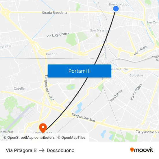 Via Pitagora B to Dossobuono map