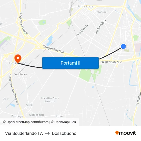 Via Scuderlando I A to Dossobuono map