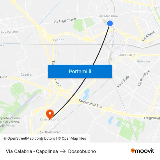 Via Calabria - Capolinea to Dossobuono map