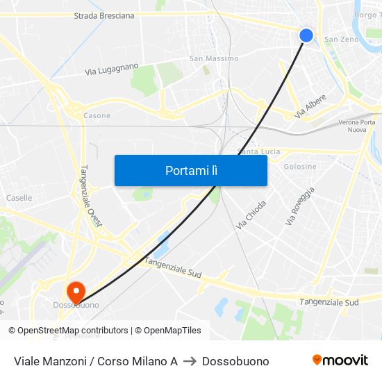 Viale Manzoni / Corso Milano A to Dossobuono map