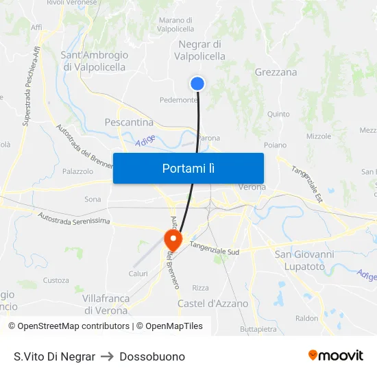 S.Vito Di Negrar to Dossobuono map